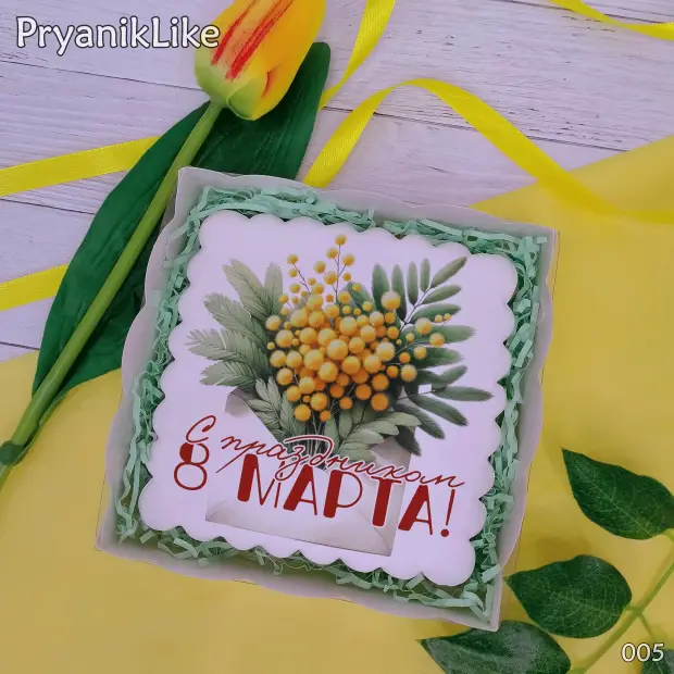 Пряник квадратный (цветы) (10-10 см.)